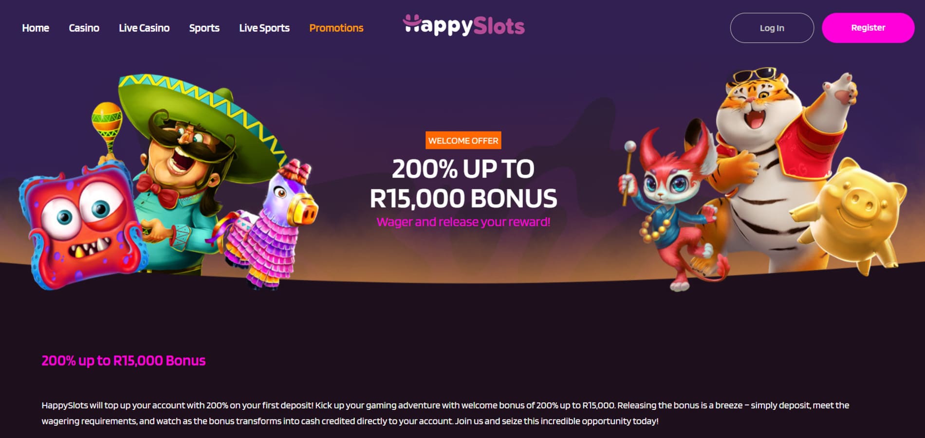 HappySlots casino bonus