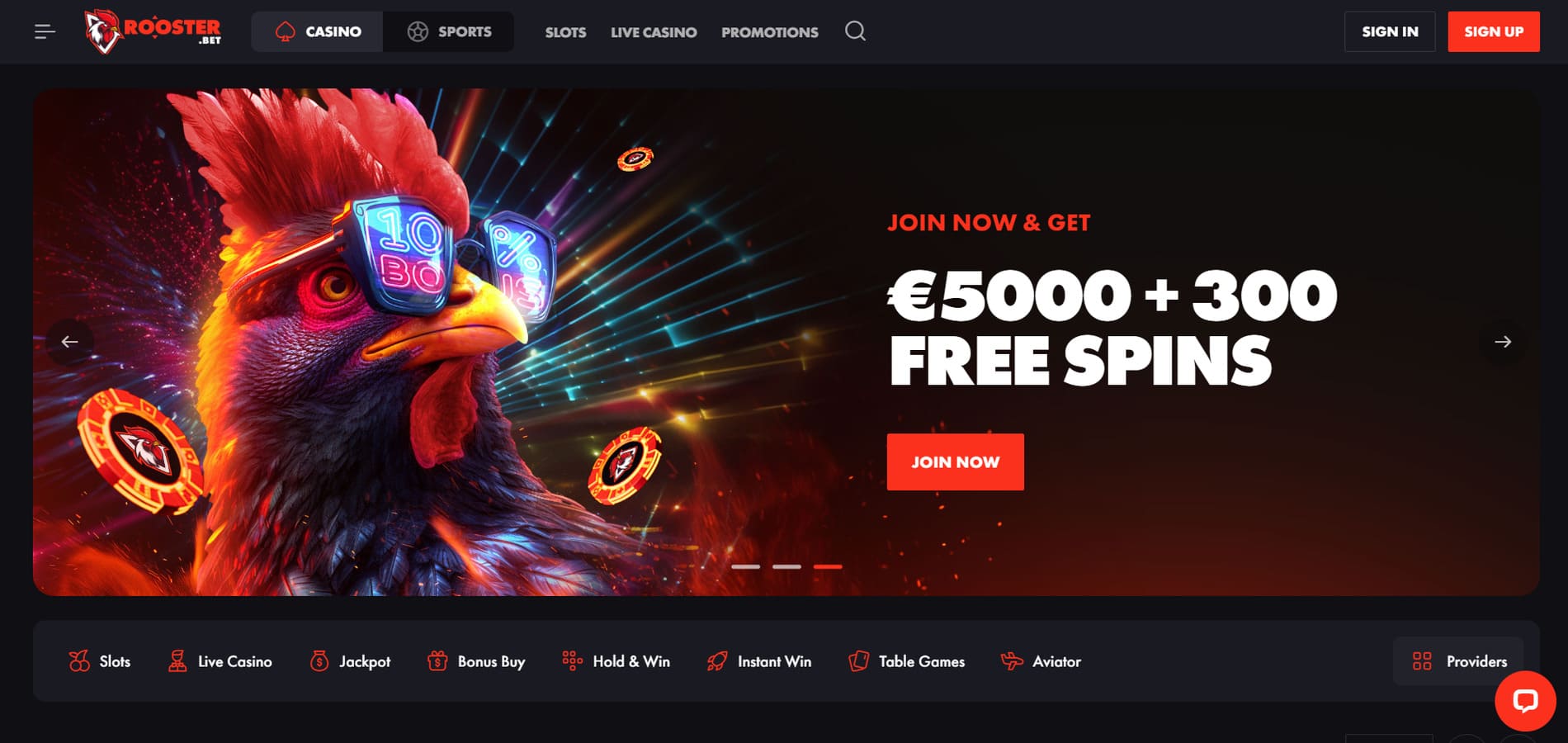 Rooster Bet casino bonus